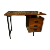 Bureau Pierre Paulin CM 172 en chêne et métal années 50