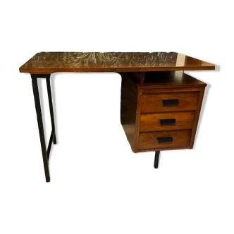 Pierre Paulin CM 172 desk in oak and metal from the 1950s