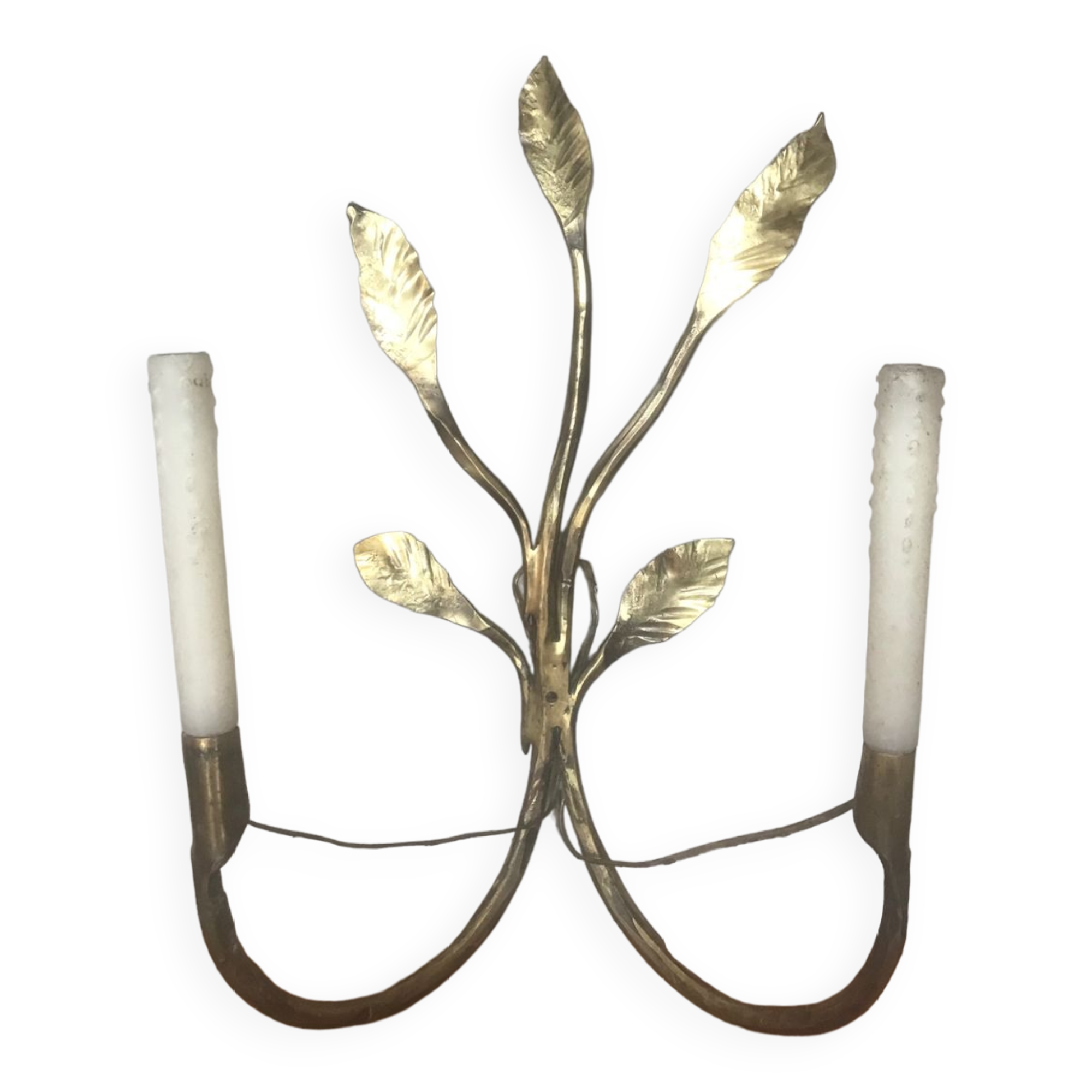 Bronze wall lamps leaves of branches
