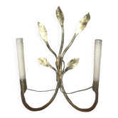 Bronze wall lamps leaves of branches