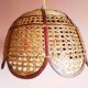 Large cane and rattan vintage bohemian suspension from the 1970s.