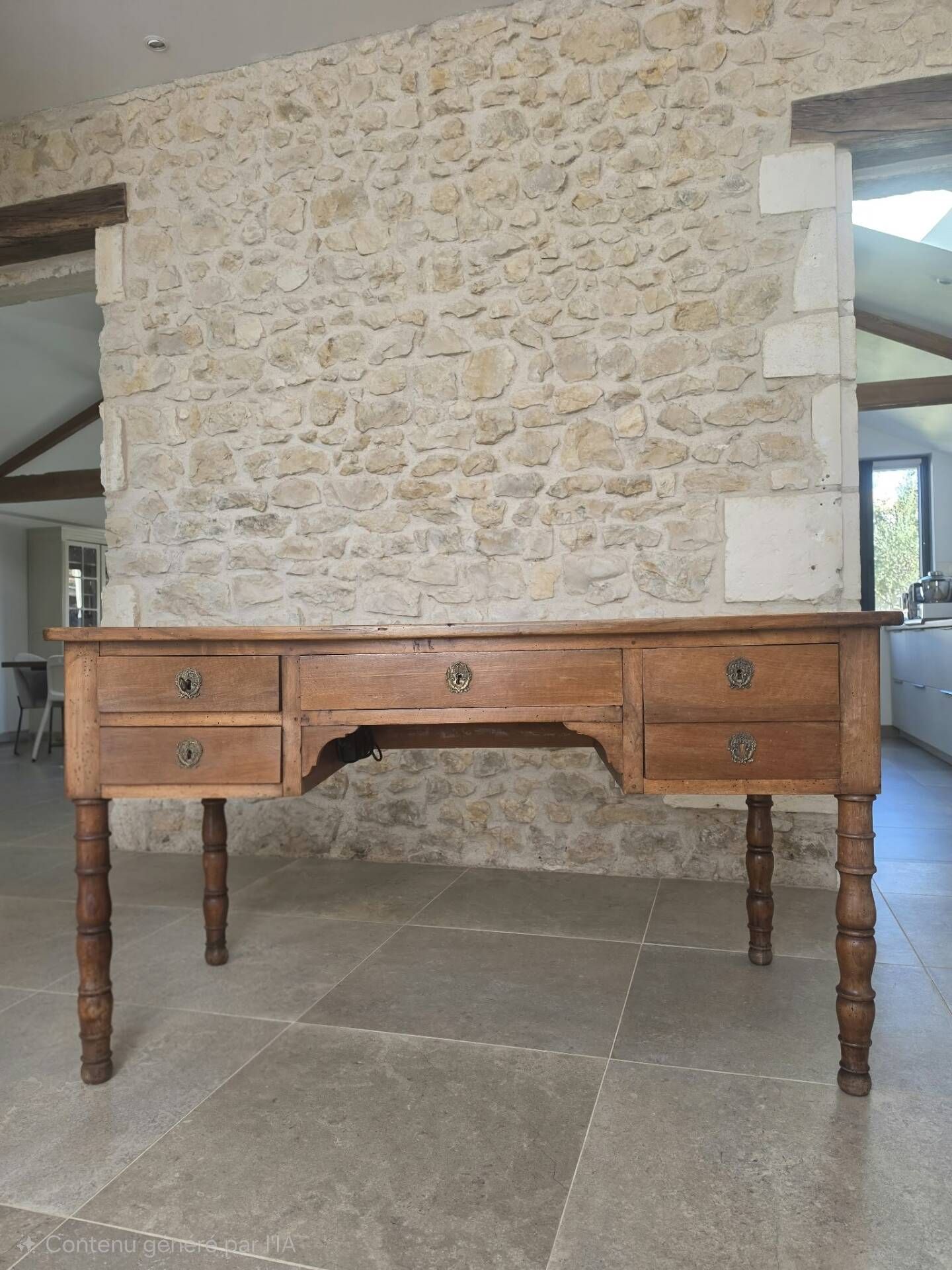 Antique solid wood desk