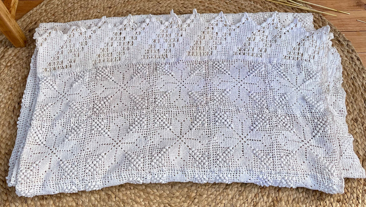 Old cotton bed throw