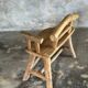 Small brutalist bench with backrest and armrests in Asian blonde teak H67 L6