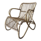 Fauteuil en roseau - années 50