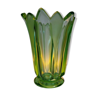 Uranium of annagroen art deco vaas, belgië, +/- jaren 1900