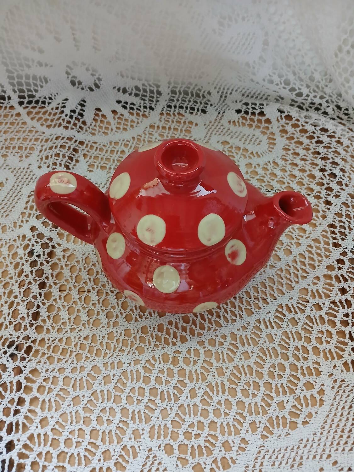 Handmade pottery teapot