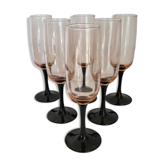 Set of 6 flutes in Champagne luminarc