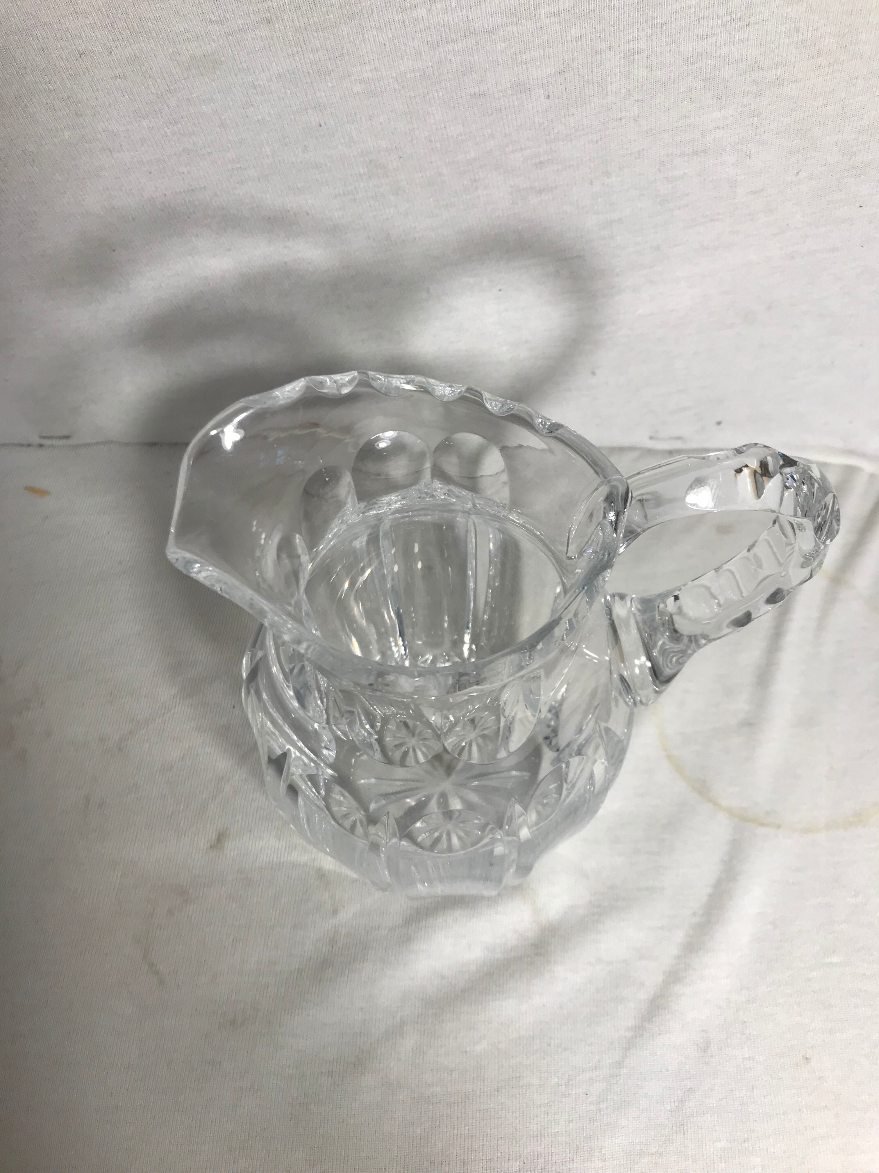 Former pitcher ewer molded crystal polished jug vintage