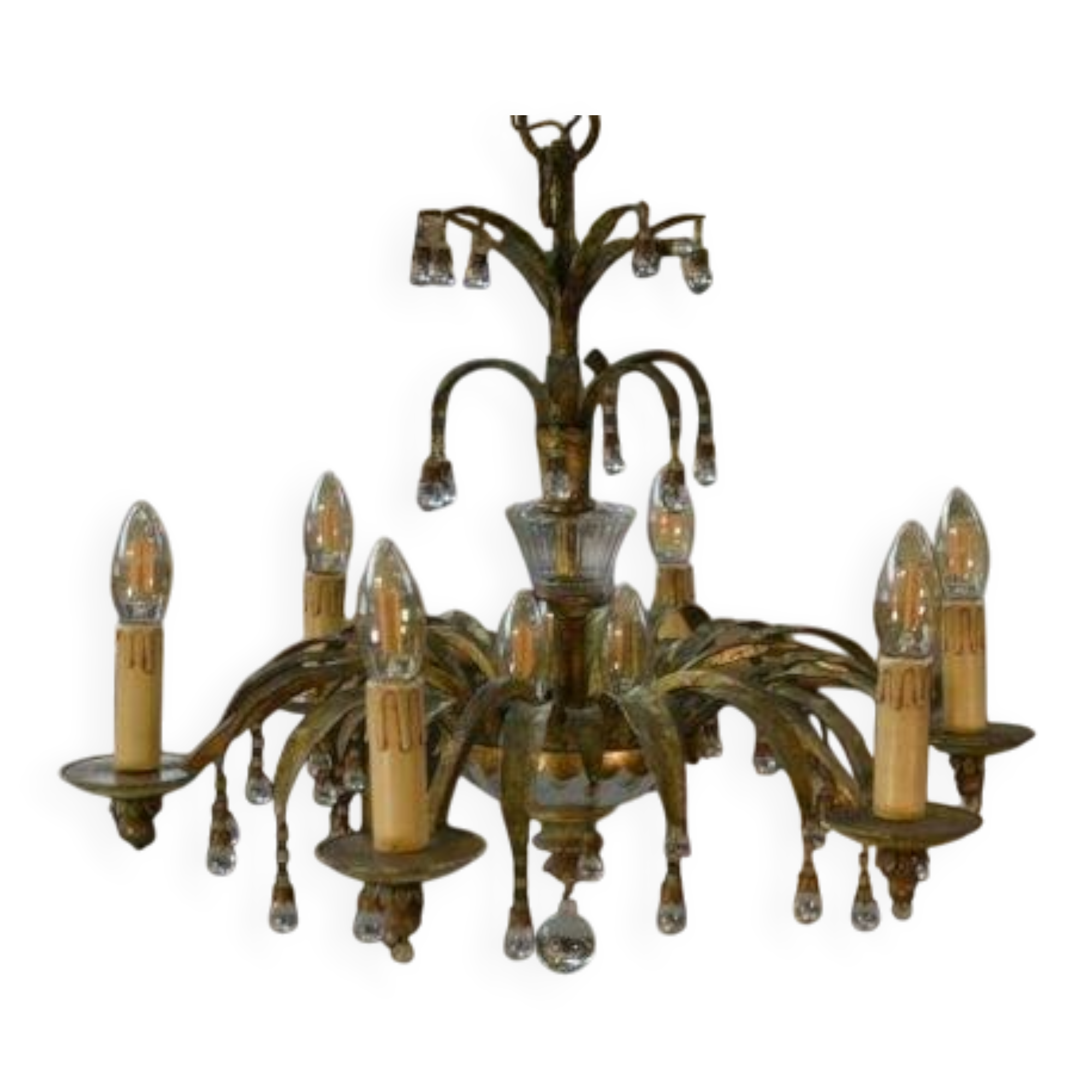 Sheet metal and tassel pendant attributed to Maison Jansen 1970s