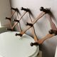 Vintage wooden harmonica coat rack 1970