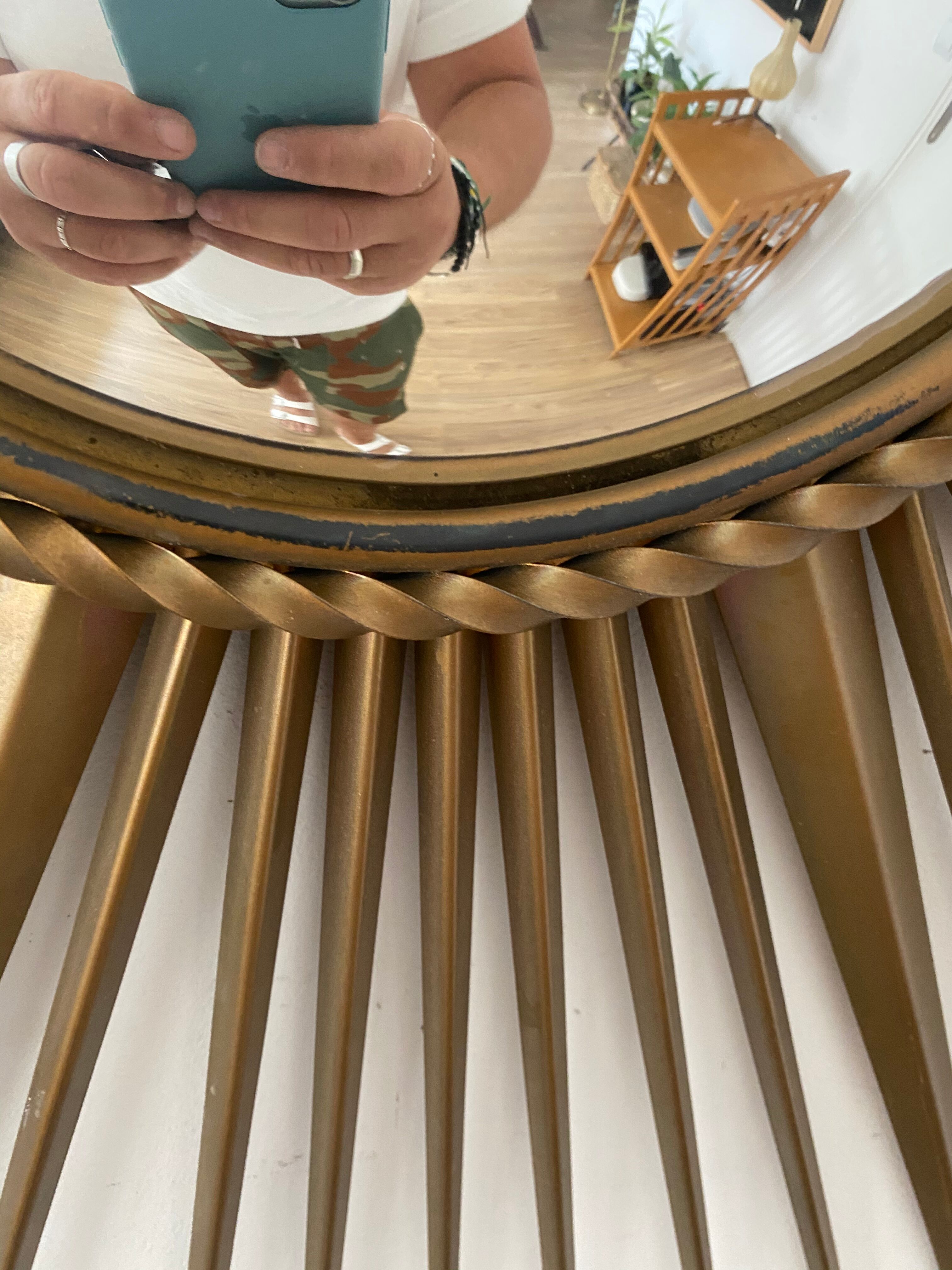 Mirror Chaty Vallauris vintage witch's eye 91cm