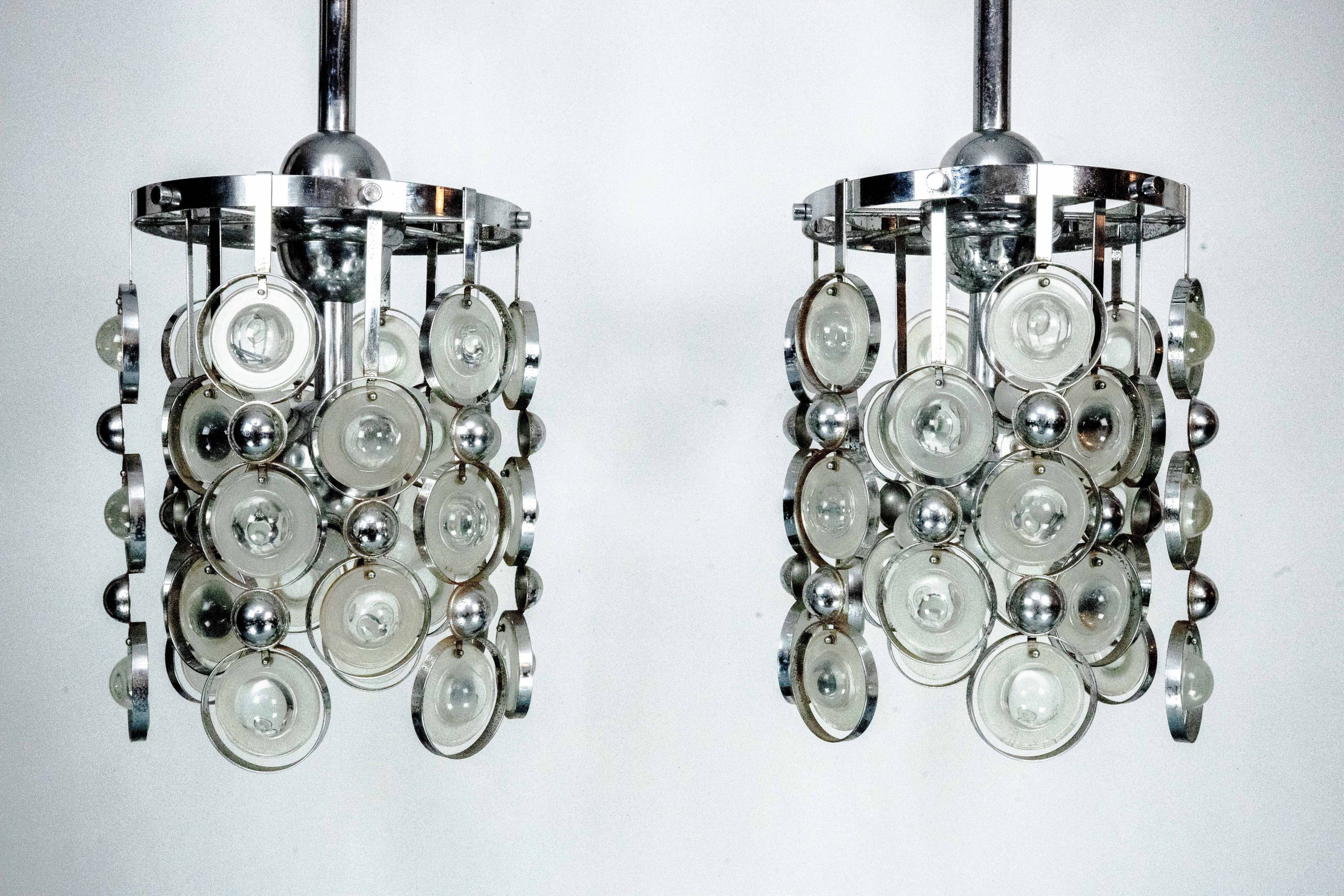 Pair of Pendant Lights by Oscar Torlasco, Italy, 1970s