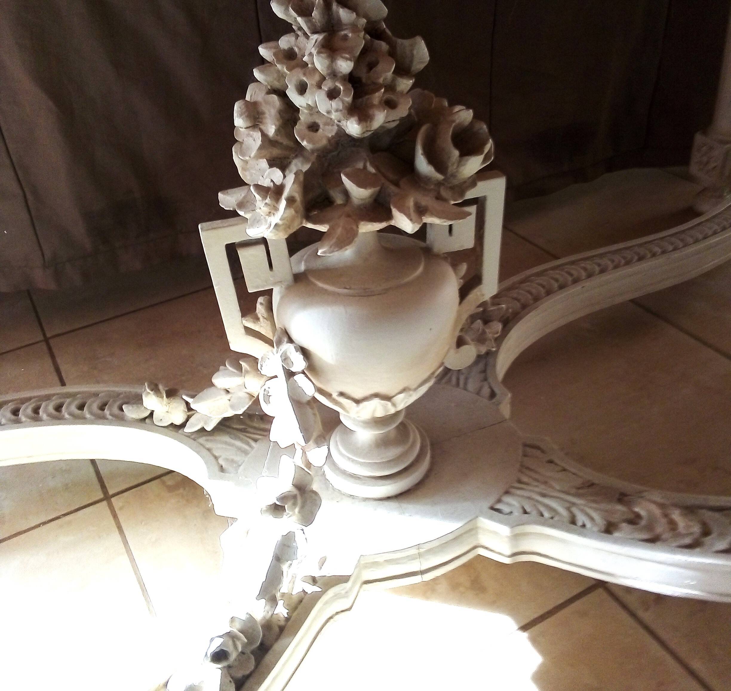 Console table decor side table Louis 16 style old painting