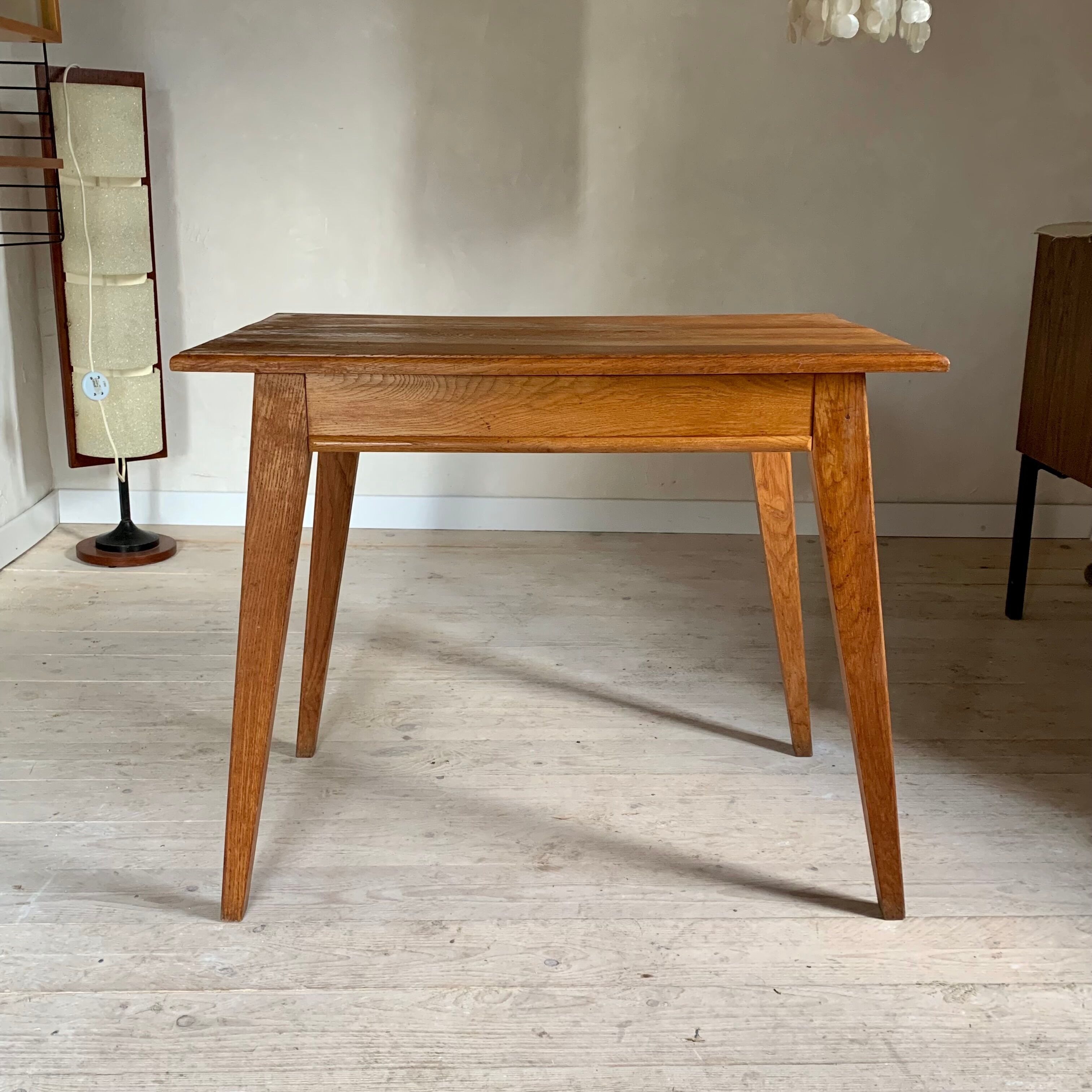 Vintage oak desk foot compass