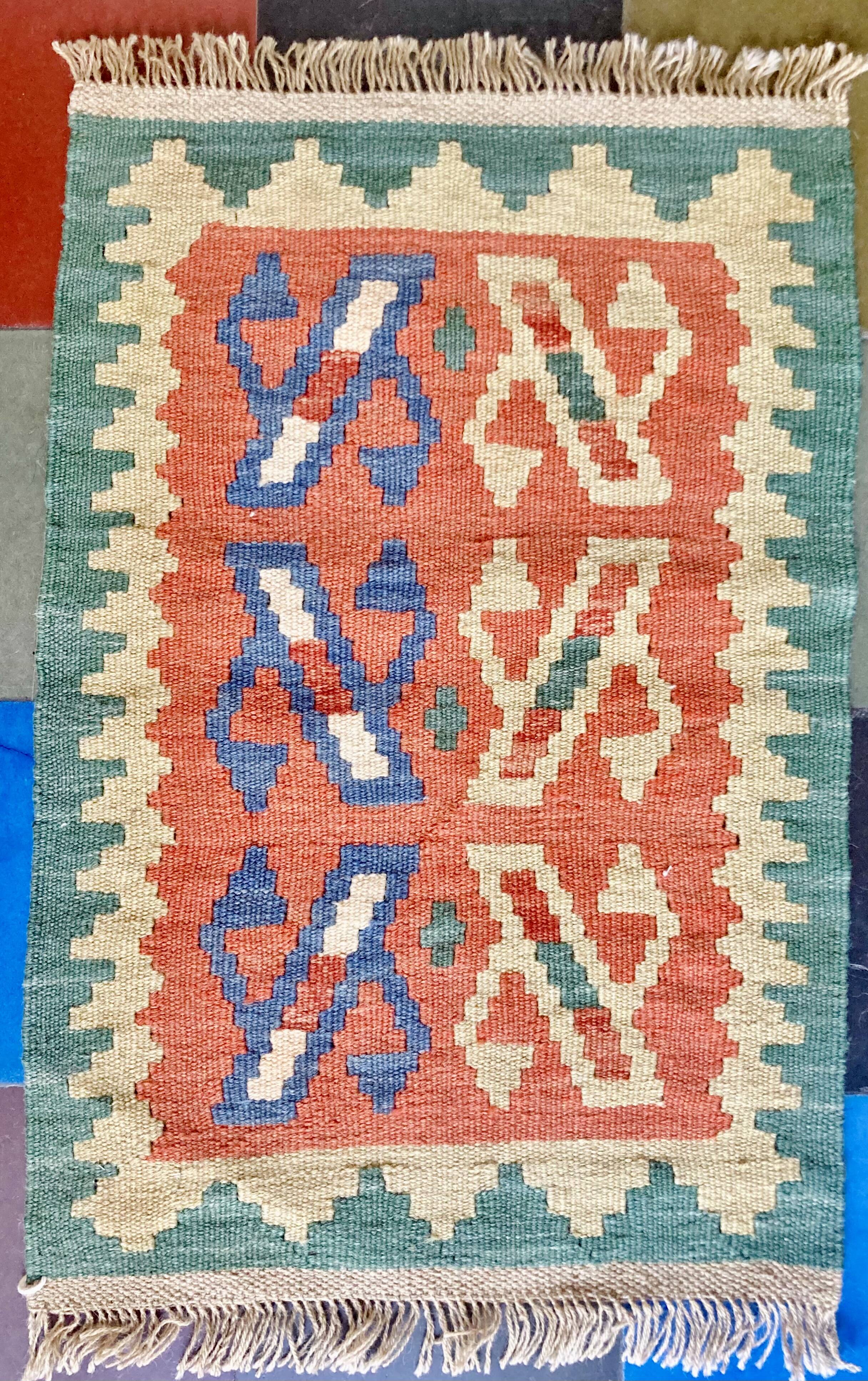 Small kilim Shirazi carpet Iran 41x62cm