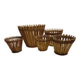Cache pots bambou vintage