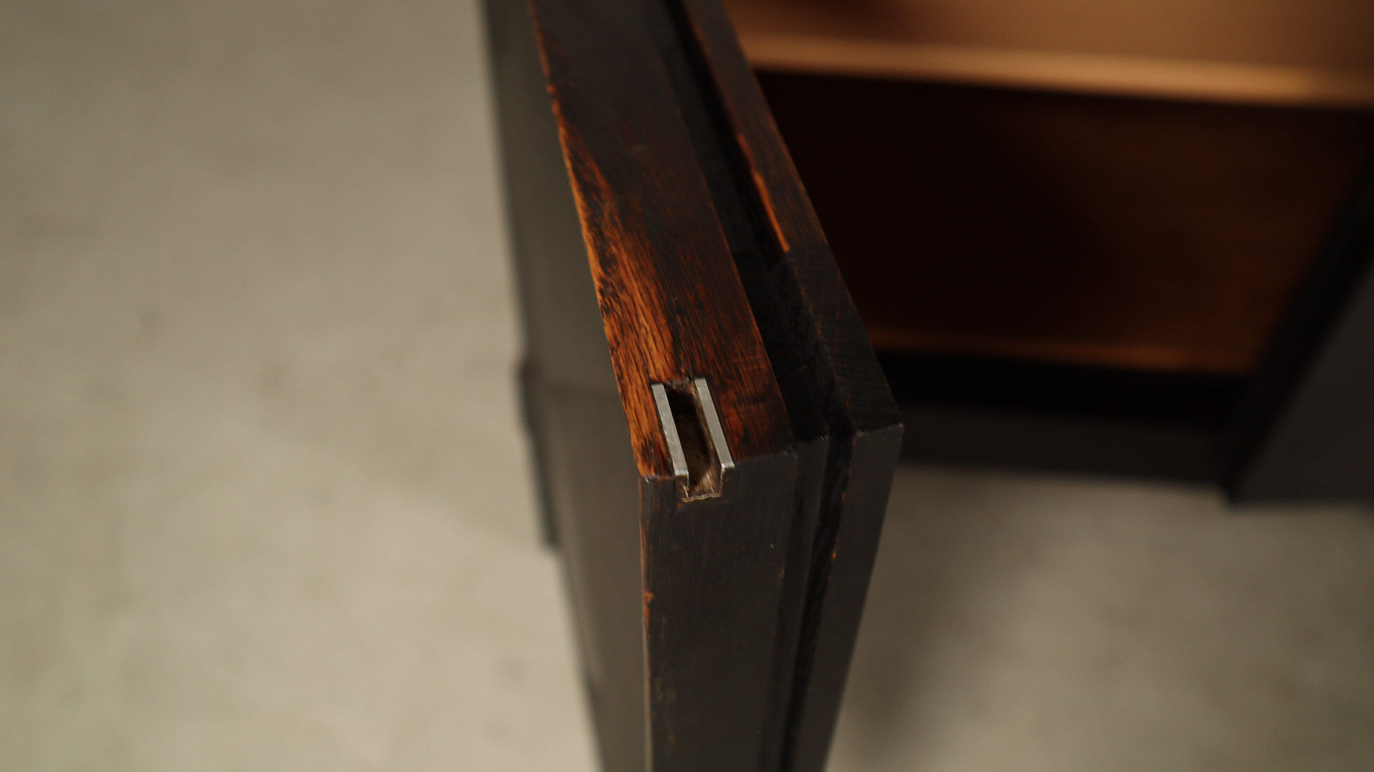 Jean Batenburg for MI brutalist sideboard in ebonized oak, Belgium, 1960s