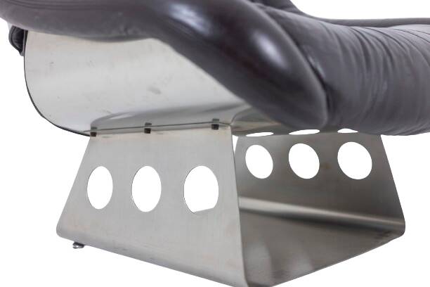 Metal and leather living room. 1970s