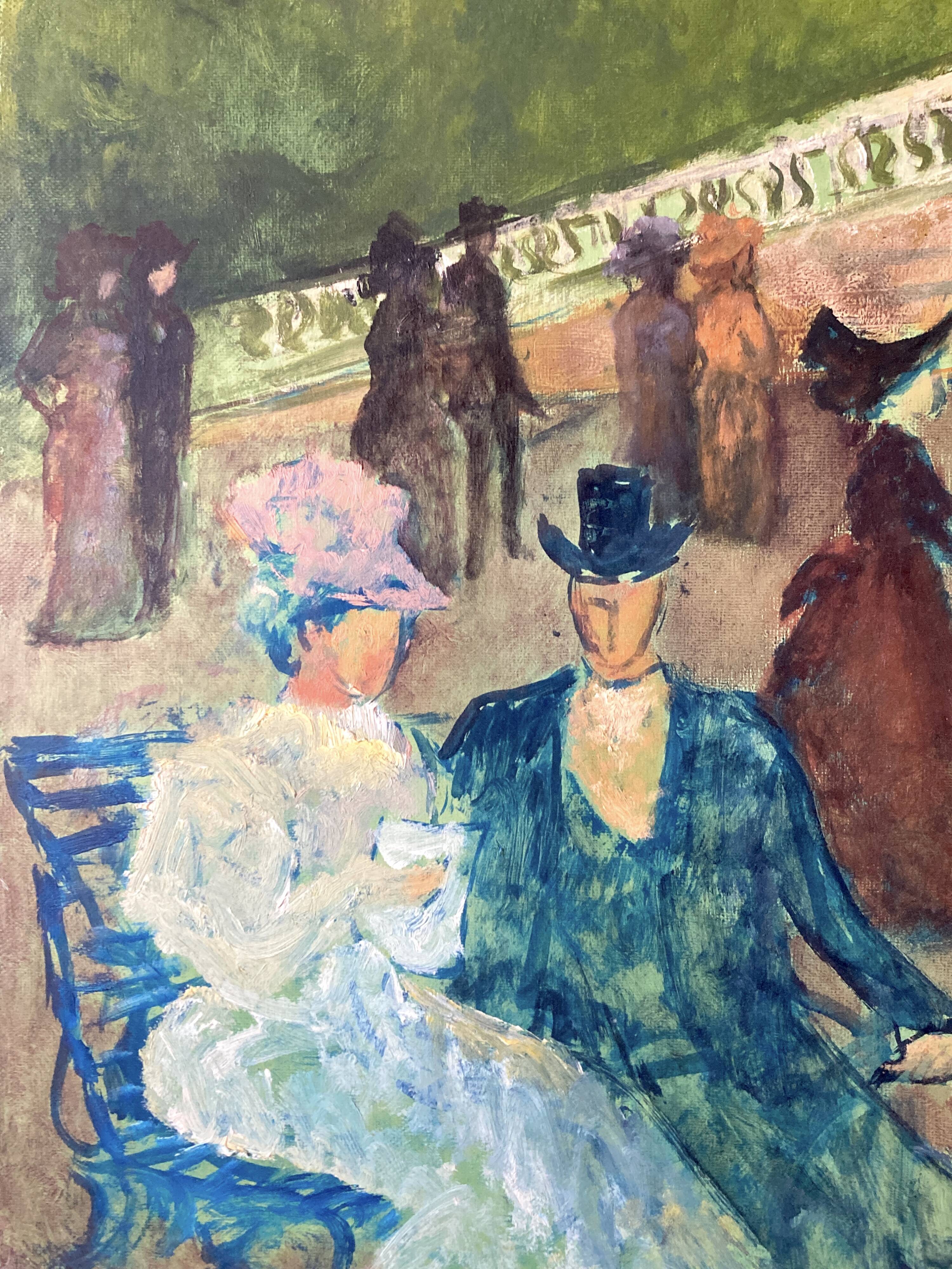 Oil painting on canvas / View of Montmartre during the Belle Époque / Signed Tomako, 1992