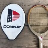 Old lady ace wood and leather vintage tennis racquet