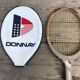 Raquette de tennis ancienne donnay lady ace en bois et cuir