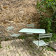 Almond green metal garden furniture