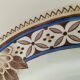 Dish on pedestal Creil & Montereau Mauresque blue brown