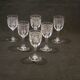 6 old Port stemmed glasses in engraved baccarat crystal