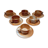 Set 6 cup glazed sandstone
