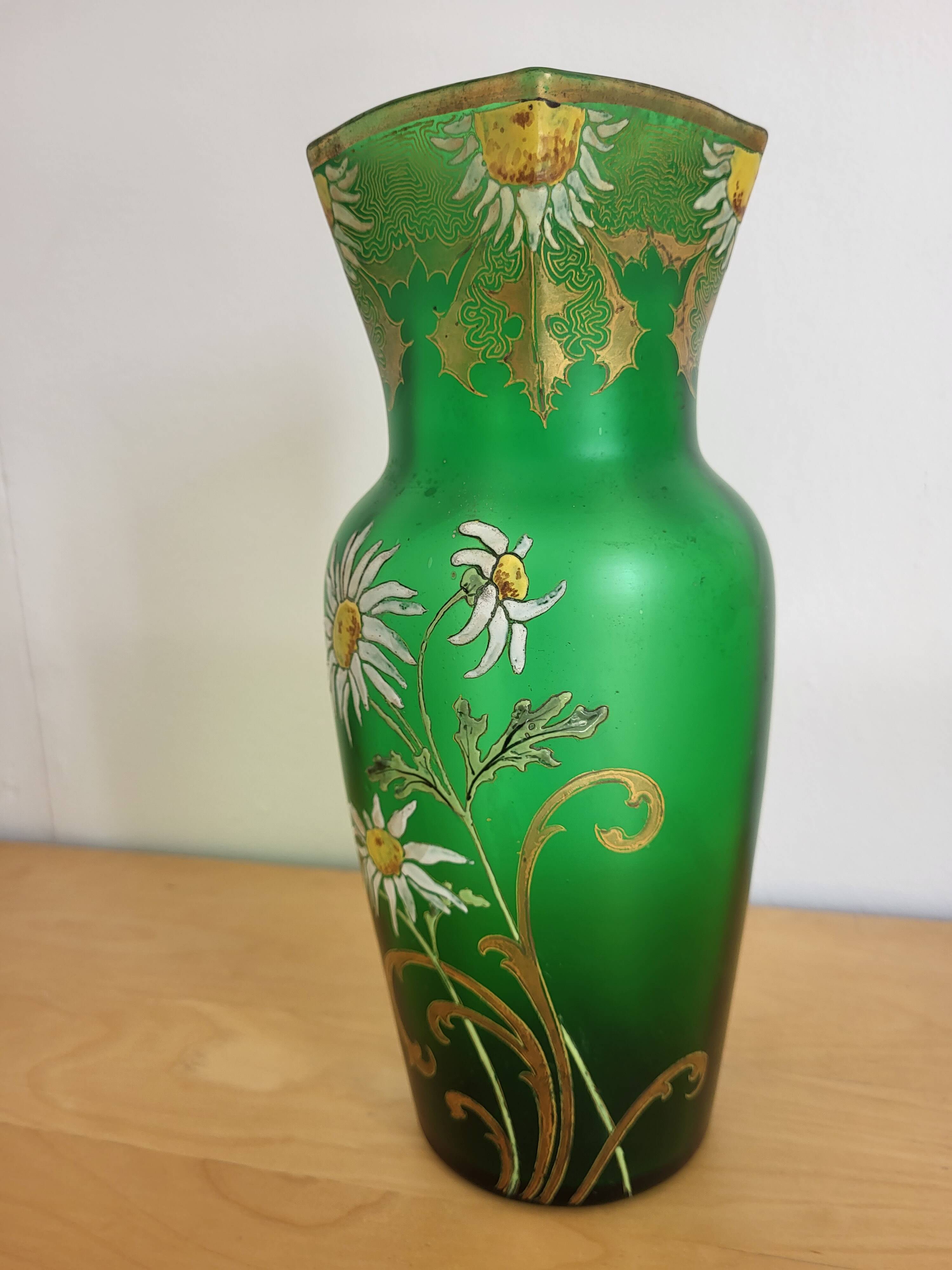 Legras art nouveau vase daisy decor