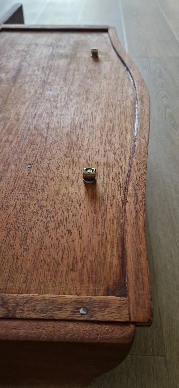 1950s mahogany wood wall shelf