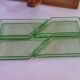 Modernist art deco servant tray made of wood and glass