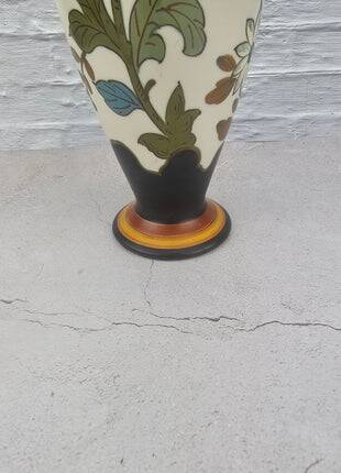 Grand vase floral multicolore en céramique Royal Gouda Porcelain Zuid Holland