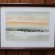 Watercolor "Au fil de l'eau" (boat on the sea) signed Cambier
