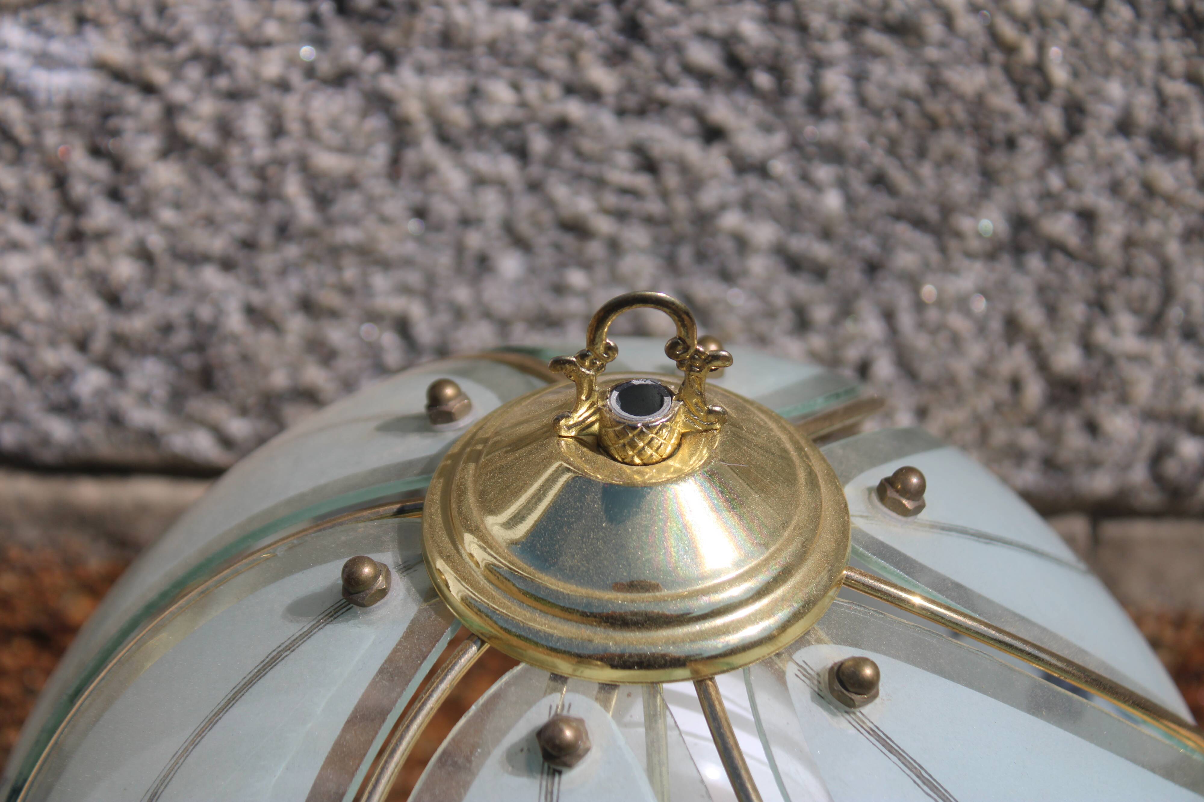 Vintage brass and flowered glass touch lamp – Soft touch lamp with intensity