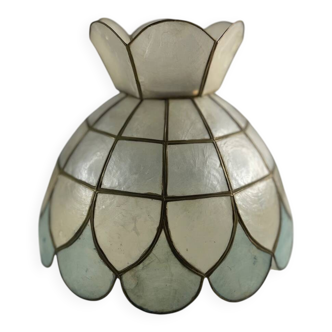 Lampshade in mother-of-pearl and brass 25 cm