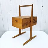 Old wooden folding sewing box