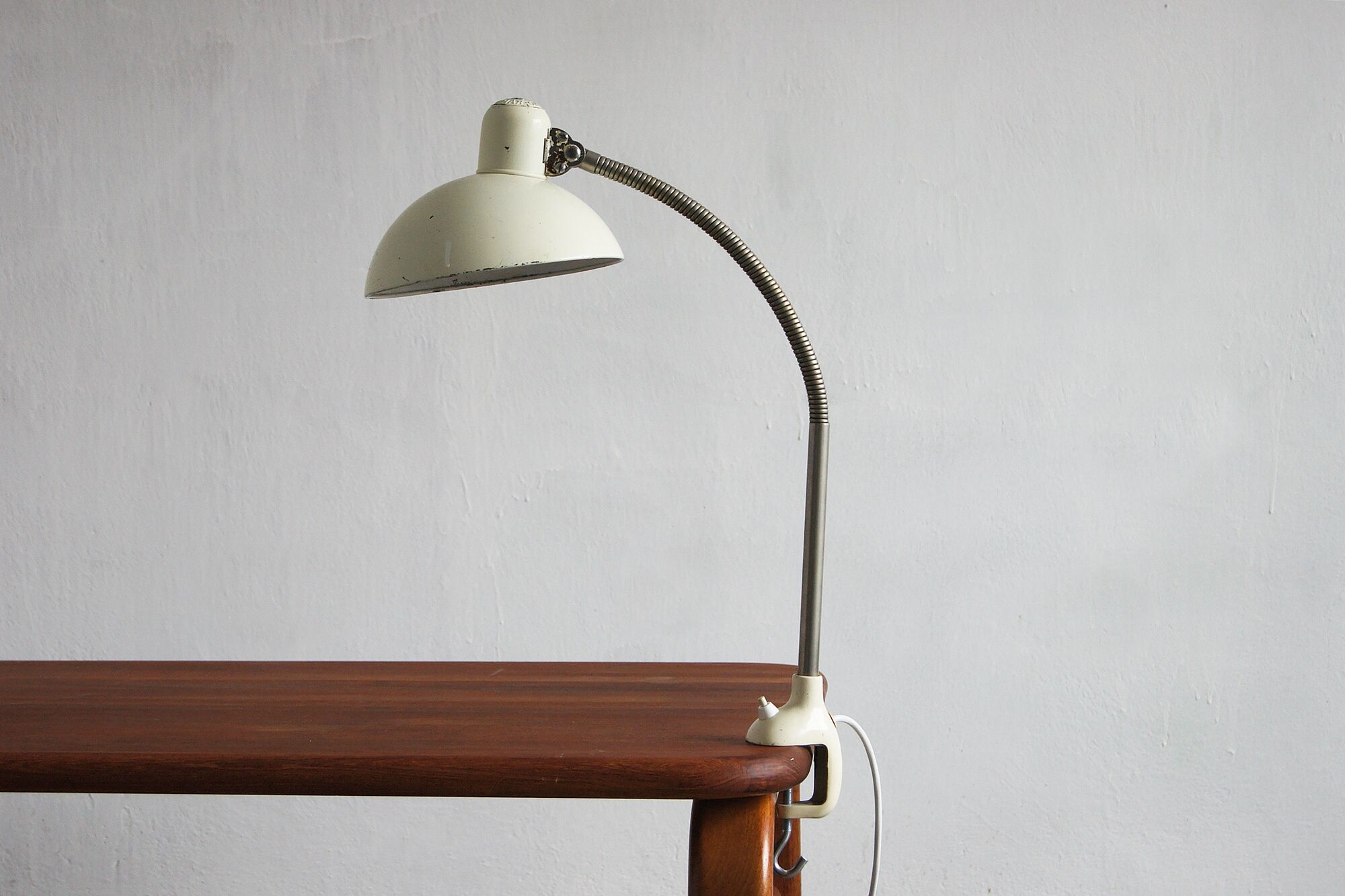 Bauhaus white table or desk lamp by christian dell for kaiser idell / kaiser leuchten, 1950s