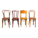 4 curved wooden bistro chairs early twentieth