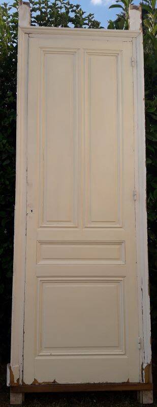 Haussmannian wardrobe door 82.5x261.5cm antique with frame