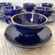 Midnight blue and gold coffee cups and saucers