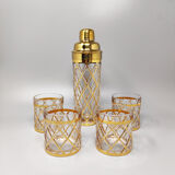 2000s cocktail shaker with 4 glasses by Altuzarra. Made in Usa
