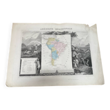 Ancienne carte illustrée d’Amérique Méridionale