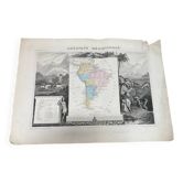 Ancienne carte illustrée d’Amérique Méridionale