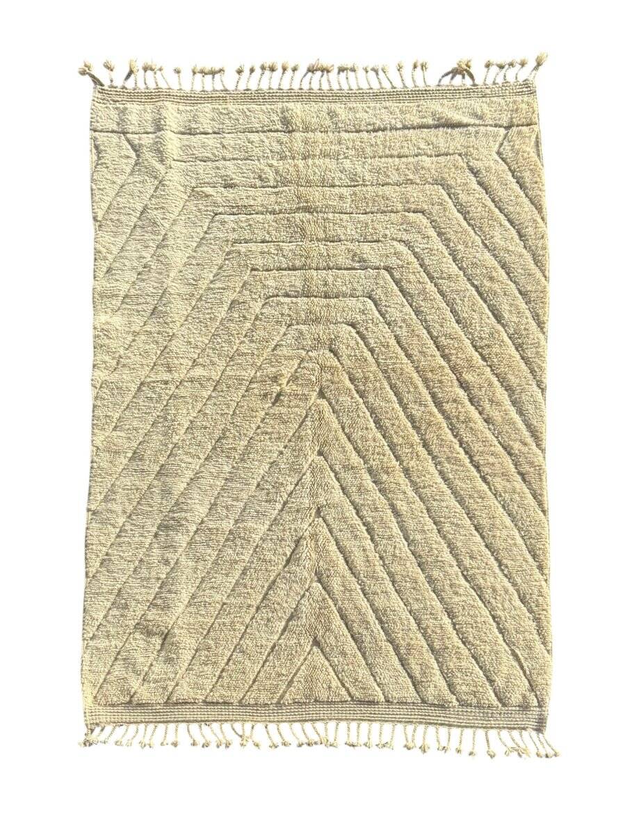 Moroccan Berber rug Beni Ouarain in beige wool