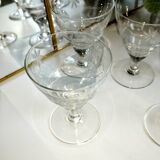 Grab it: Set of 5 Art Deco engraved crystal wine glasses - 1920