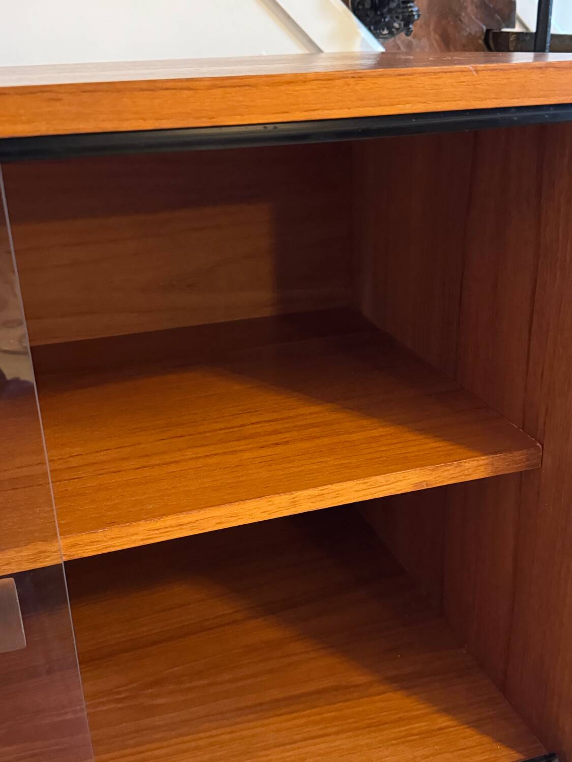 Low teak display cabinet