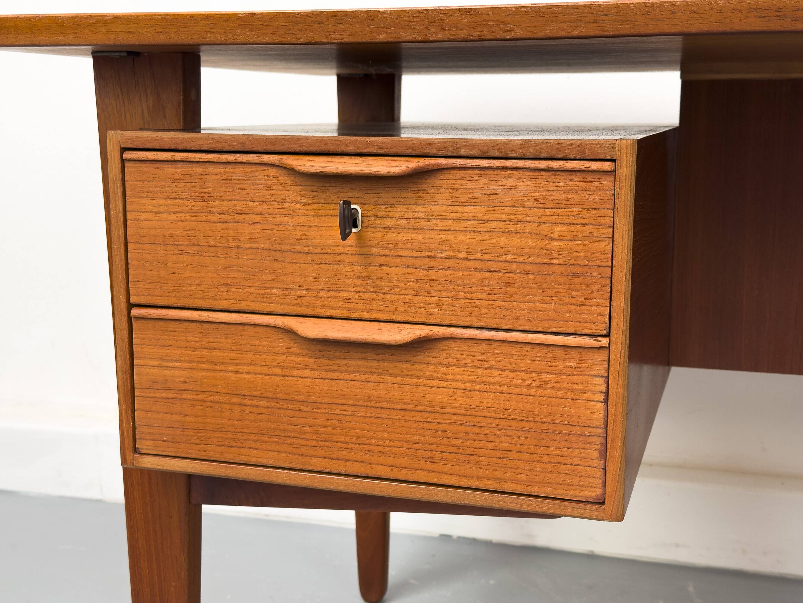 Danish Teak Desk with Drawers by H. Jørgensen for Fredericia, 1960s