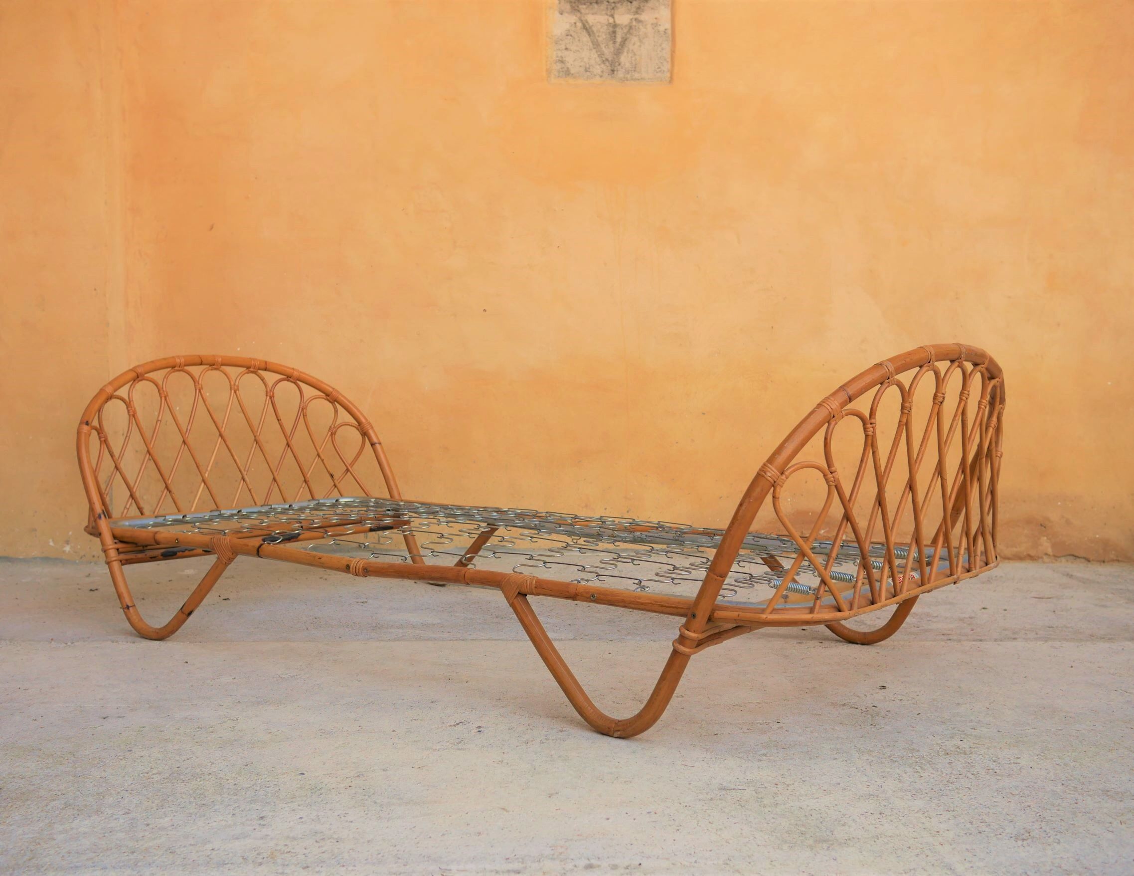 Vintage rattan bed